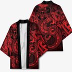 Aotearoa Maori Hei Tiki Kimono Whero Kowhaiwhai Puhoro Motif