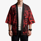 Aotearoa Maori Hei Tiki Kimono Whero Kowhaiwhai Puhoro Motif