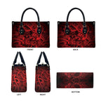 Aotearoa Maori Hei Tiki Leather Bag Whero Kowhaiwhai Puhoro Motif