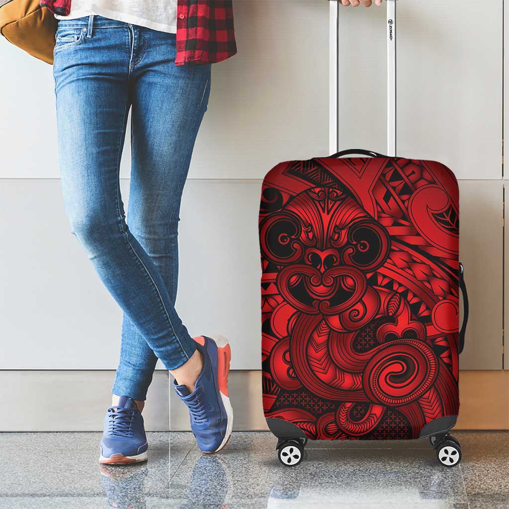 Aotearoa Maori Hei Tiki Luggage Cover Whero Kowhaiwhai Puhoro Motif