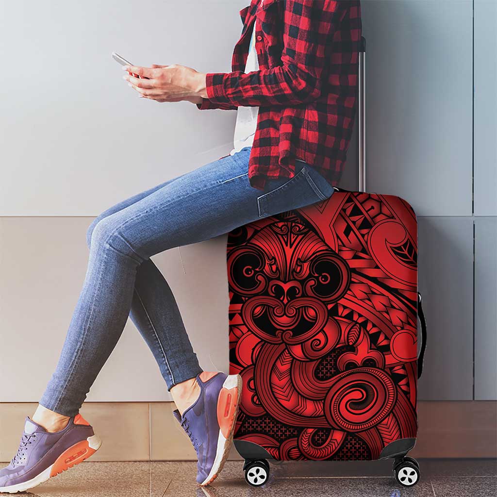 Aotearoa Maori Hei Tiki Luggage Cover Whero Kowhaiwhai Puhoro Motif