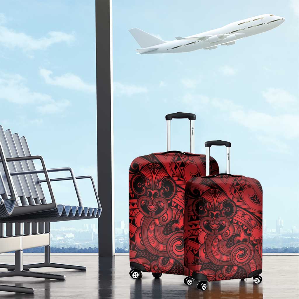 Aotearoa Maori Hei Tiki Luggage Cover Whero Kowhaiwhai Puhoro Motif