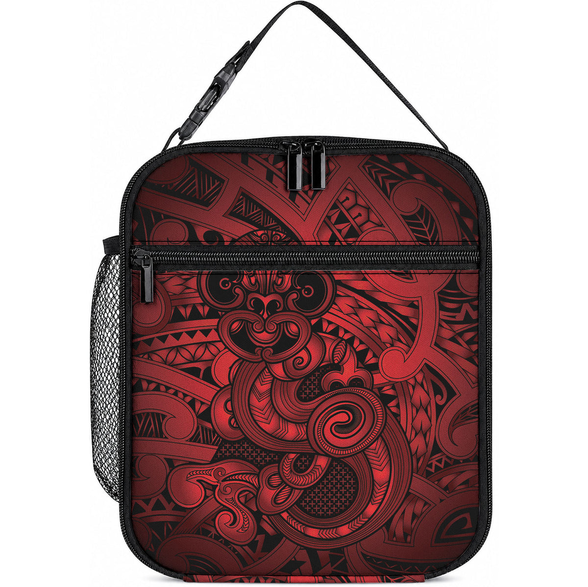 Aotearoa Maori Hei Tiki Lunch Bag Whero Kowhaiwhai Puhoro Motif