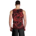 Aotearoa Maori Hei Tiki Men Tank Top Whero Kowhaiwhai Puhoro Motif