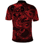 Aotearoa Maori Hei Tiki Polo Shirt Whero Kowhaiwhai Puhoro Motif