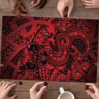 Aotearoa Maori Hei Tiki Puzzle Whero Kowhaiwhai Puhoro Motif