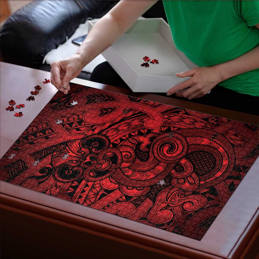 Aotearoa Maori Hei Tiki Puzzle Whero Kowhaiwhai Puhoro Motif