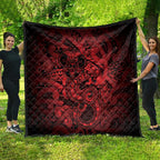 Aotearoa Maori Hei Tiki Quilt Whero Kowhaiwhai Puhoro Motif