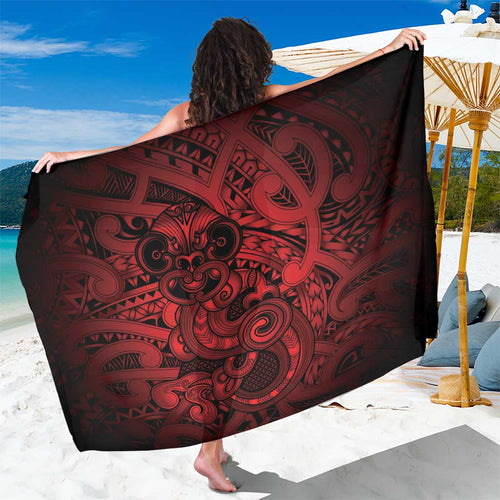 Aotearoa Maori Hei Tiki Sarong Whero Kowhaiwhai Puhoro Motif