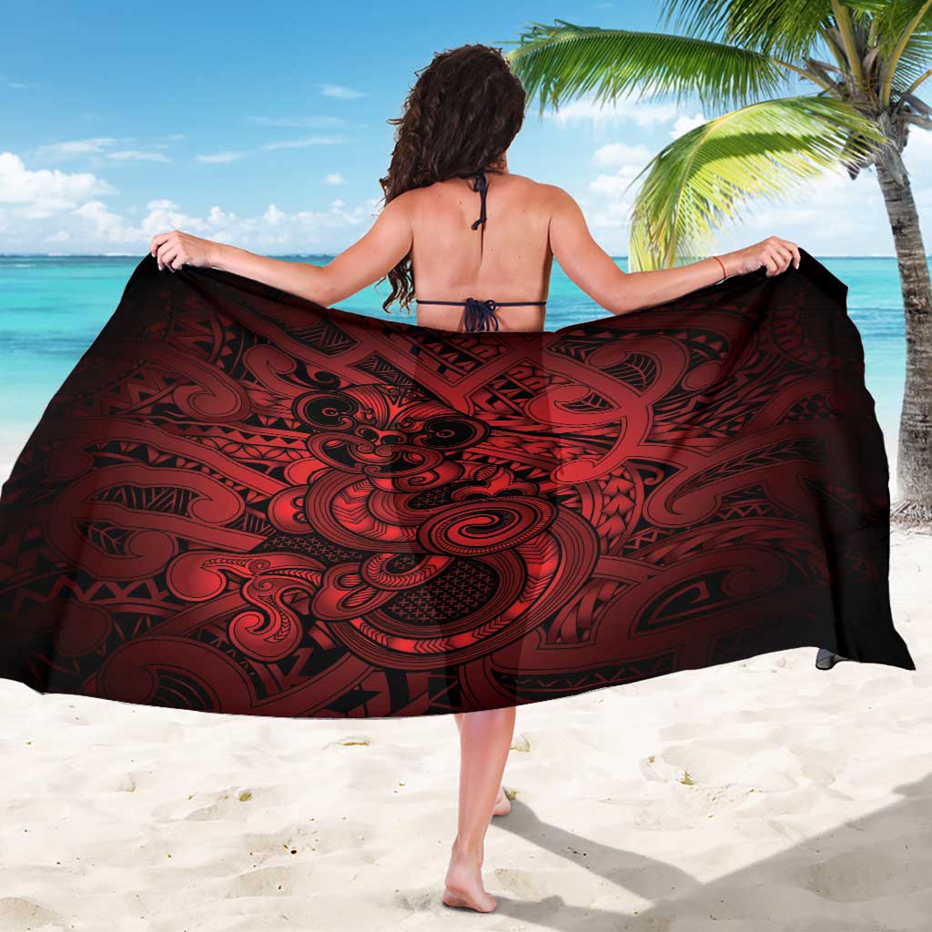 Aotearoa Maori Hei Tiki Sarong Whero Kowhaiwhai Puhoro Motif