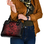 Aotearoa Maori Hei Tiki Shoulder Handbag Whero Kowhaiwhai Puhoro Motif