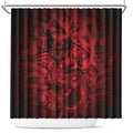 Aotearoa Maori Hei Tiki Shower Curtain Whero Kowhaiwhai Puhoro Motif