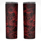 Aotearoa Maori Hei Tiki Skinny Tumbler Whero Kowhaiwhai Puhoro Motif