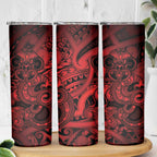 Aotearoa Maori Hei Tiki Skinny Tumbler Whero Kowhaiwhai Puhoro Motif