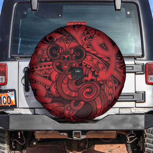 Aotearoa Maori Hei Tiki Spare Tire Cover Whero Kowhaiwhai Puhoro Motif