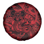 Aotearoa Maori Hei Tiki Spare Tire Cover Whero Kowhaiwhai Puhoro Motif