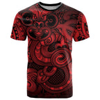 Aotearoa Maori Hei Tiki T Shirt Whero Kowhaiwhai Puhoro Motif