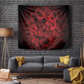 Aotearoa Maori Hei Tiki Tapestry Whero Kowhaiwhai Puhoro Motif
