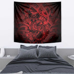 Aotearoa Maori Hei Tiki Tapestry Whero Kowhaiwhai Puhoro Motif