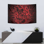 Aotearoa Maori Hei Tiki Tapestry Whero Kowhaiwhai Puhoro Motif