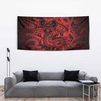 Aotearoa Maori Hei Tiki Tapestry Whero Kowhaiwhai Puhoro Motif