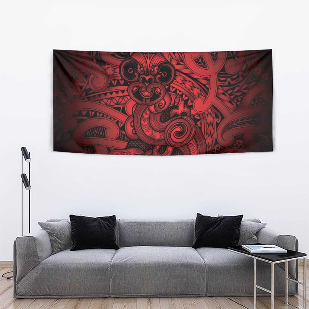 Aotearoa Maori Hei Tiki Tapestry Whero Kowhaiwhai Puhoro Motif