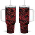 Aotearoa Maori Hei Tiki Tumbler With Handle Whero Kowhaiwhai Puhoro Motif