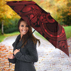 Aotearoa Maori Hei Tiki Umbrella Whero Kowhaiwhai Puhoro Motif