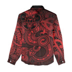 Aotearoa Maori Hei Tiki Women Casual Shirt Whero Kowhaiwhai Puhoro Motif