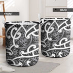 Aotearoa Maori Kowhaiwhai Laundry Basket Kiwikiwi Puhoro and Patiki