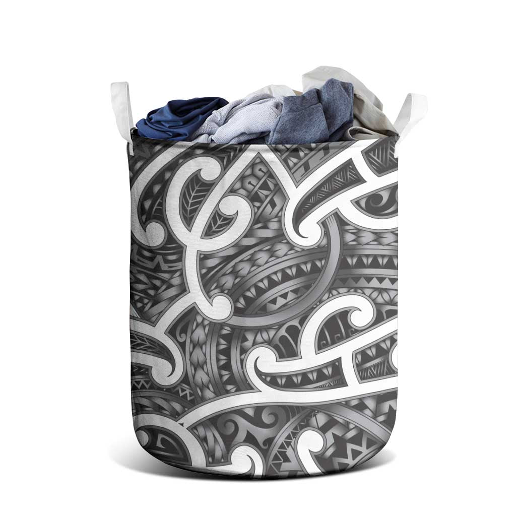 Aotearoa Maori Kowhaiwhai Laundry Basket Kiwikiwi Puhoro and Patiki