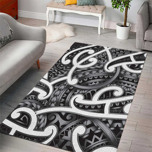 Aotearoa Maori Kowhaiwhai Area Rug Kiwikiwi Puhoro and Patiki