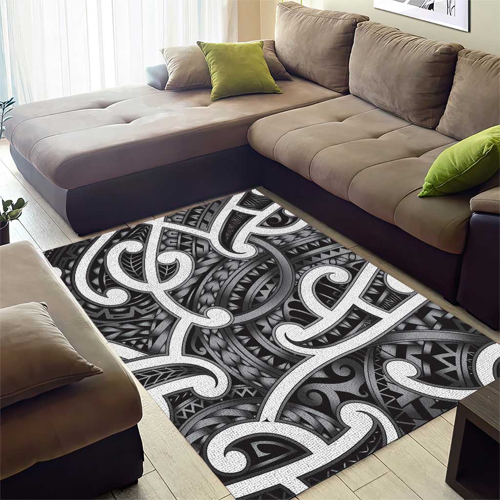 Aotearoa Maori Kowhaiwhai Area Rug Kiwikiwi Puhoro and Patiki