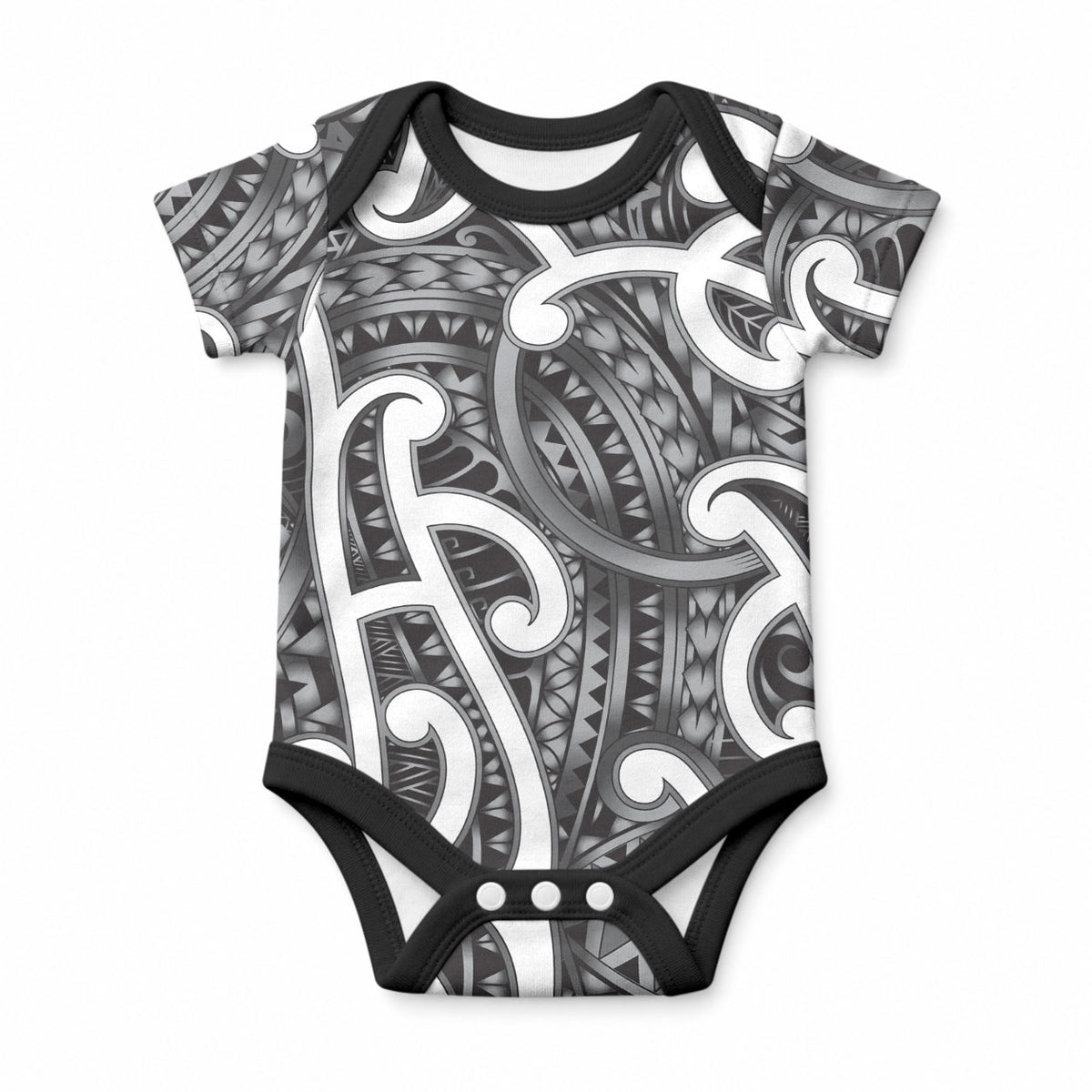Aotearoa Maori Kowhaiwhai Baby Onesie Kiwikiwi Puhoro and Patiki