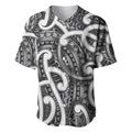 Aotearoa Maori Kowhaiwhai Baseball Jersey Kiwikiwi Puhoro and Patiki