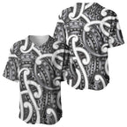 Aotearoa Maori Kowhaiwhai Baseball Jersey Kiwikiwi Puhoro and Patiki