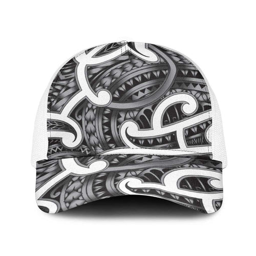 Aotearoa Maori Kowhaiwhai Baseball Net Cap Kiwikiwi Puhoro and Patiki