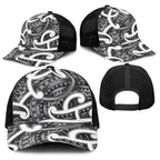 Aotearoa Maori Kowhaiwhai Baseball Net Cap Kiwikiwi Puhoro and Patiki