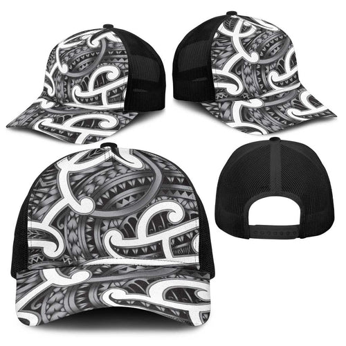 Aotearoa Maori Kowhaiwhai Baseball Net Cap Kiwikiwi Puhoro and Patiki