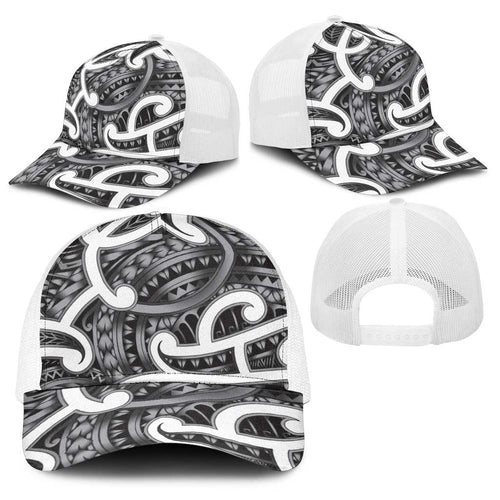 Aotearoa Maori Kowhaiwhai Baseball Net Cap Kiwikiwi Puhoro and Patiki