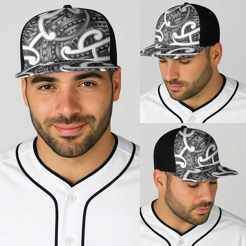 Aotearoa Maori Kowhaiwhai Baseball Net Cap Kiwikiwi Puhoro and Patiki