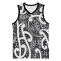 Aotearoa Maori Kowhaiwhai Basketball Jersey Kiwikiwi Puhoro and Patiki