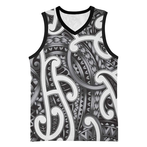 Aotearoa Maori Kowhaiwhai Basketball Jersey Kiwikiwi Puhoro and Patiki