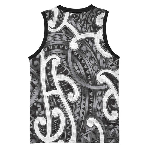 Aotearoa Maori Kowhaiwhai Basketball Jersey Kiwikiwi Puhoro and Patiki