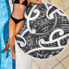 Aotearoa Maori Kowhaiwhai Beach Blanket Kiwikiwi Puhoro and Patiki