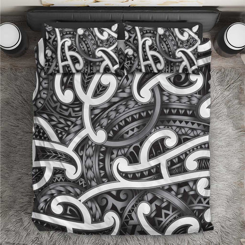 Aotearoa Maori Kowhaiwhai Bedding Set Kiwikiwi Puhoro and Patiki