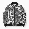 Aotearoa Maori Kowhaiwhai Bomber Puffer Jacket Kiwikiwi Puhoro and Patiki
