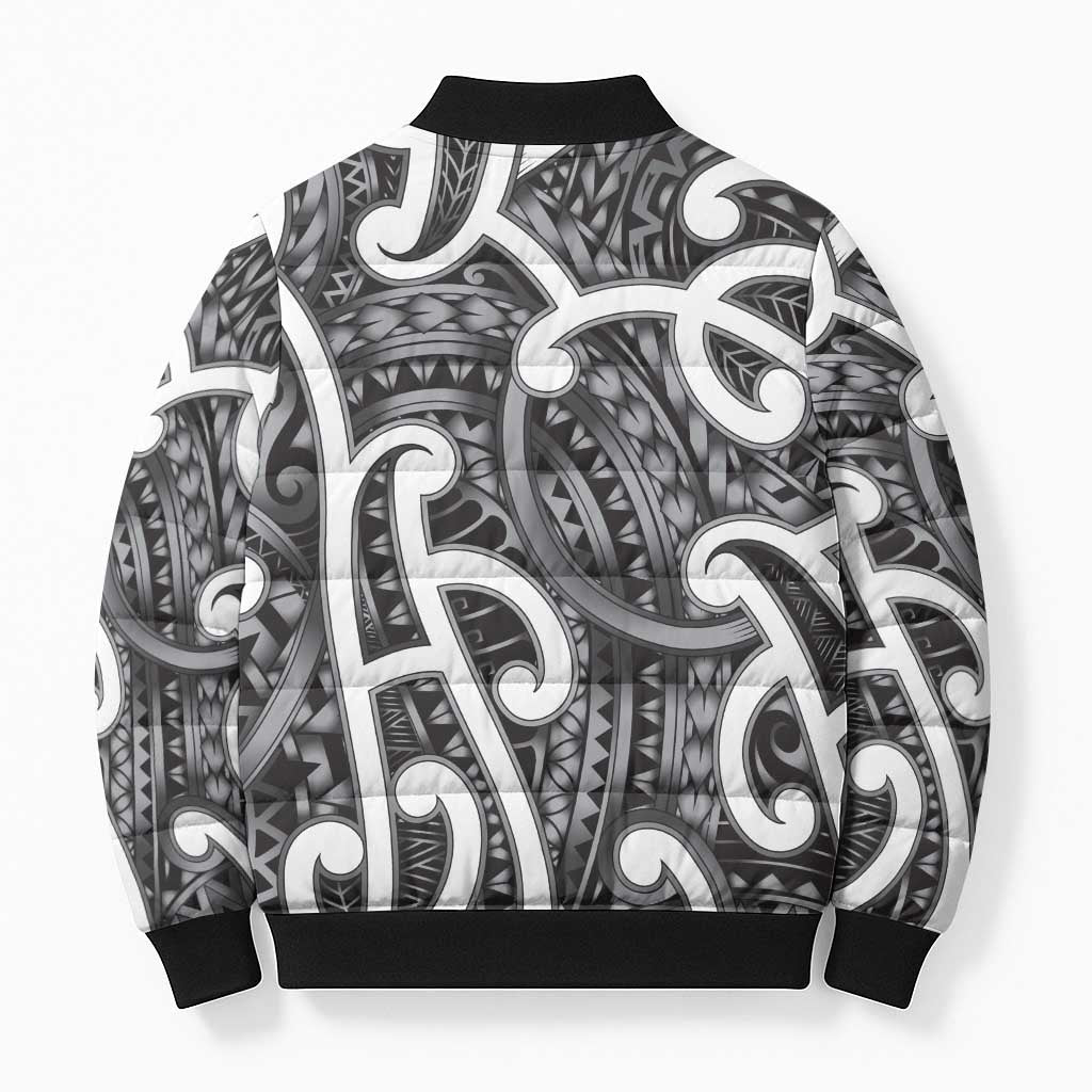 Aotearoa Maori Kowhaiwhai Bomber Puffer Jacket Kiwikiwi Puhoro and Patiki
