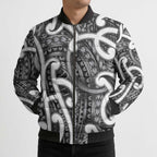 Aotearoa Maori Kowhaiwhai Bomber Puffer Jacket Kiwikiwi Puhoro and Patiki