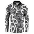 Aotearoa Maori Kowhaiwhai Button Sweatshirt Kiwikiwi Puhoro and Patiki
